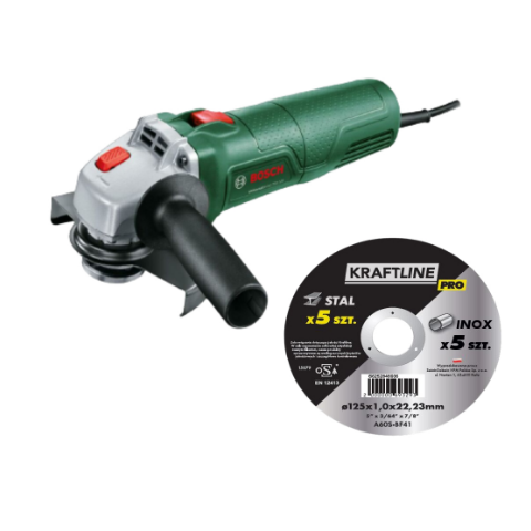 Szlifierka kątowa UniversalGrind 750-125 BOSCH + zestaw 10 tarcz KRAFTLINE PRO