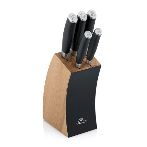 Deco Black Kpl. 5-szt. noży kuchennych w bloku dębowym