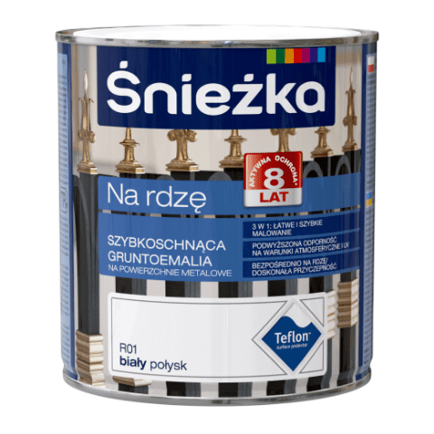 Gruntoemalia na rdzę biały połysk R01 0,65 l Śnieżka