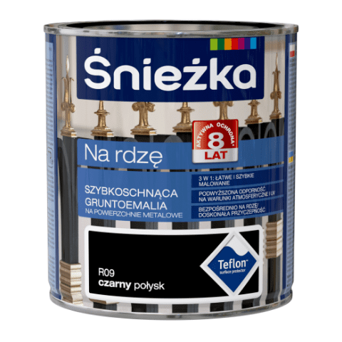 Gruntoemalia na rdzę czarny połysk R09 0,65 l Śnieżka