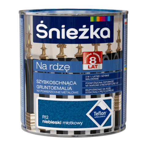 Gruntoemalia na rdzę niebieski R12 Efekt Młotkowy 0,65 l Śnieżka