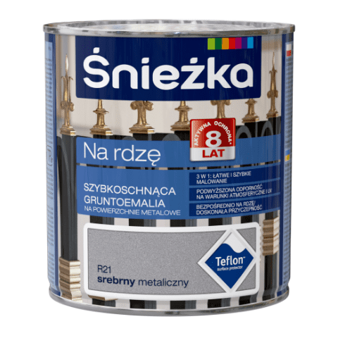 Gruntoemalia na rdzę srebrny R21 Efekt Metaliczny 0,65 l Śnieżka