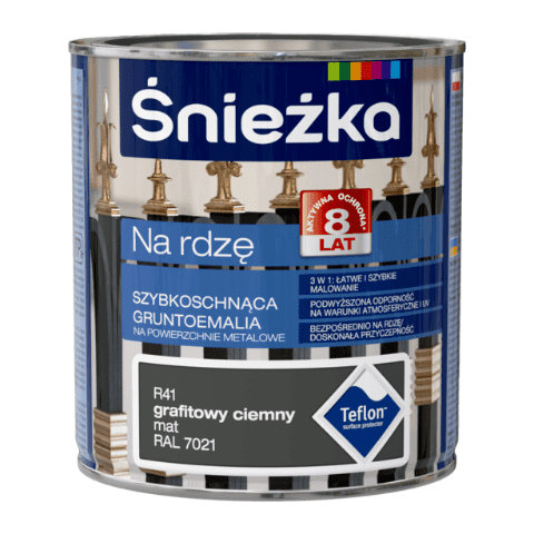 Gruntoemalia na rdzę grafitowy ciemny R41 Mat 0,65 l Śnieżka