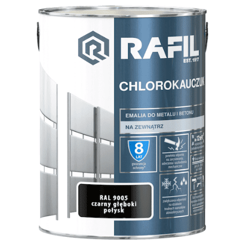 Emalia chlorokauczukowa czarny 5 l Rafil