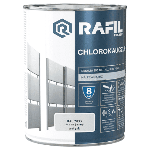 Emalia Chlorokauczukowa szary jasny 0,9 l RAFIL