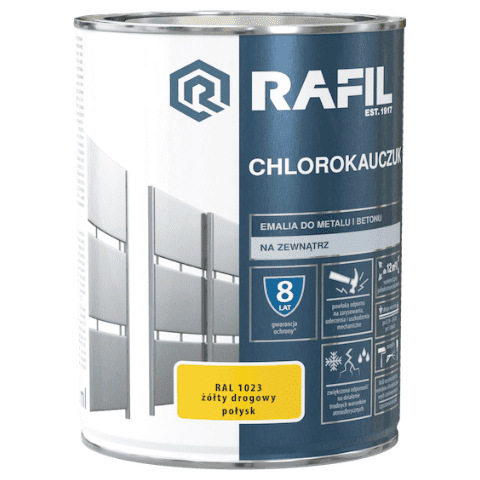 Emalia Chlorokauczukowa żółty drogowy 0,9 l RAFIL