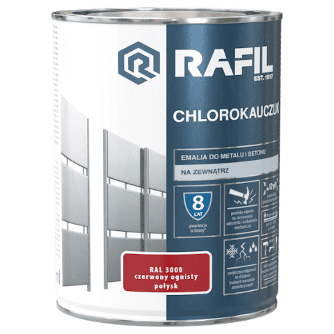 Emalia Chlorokauczukowa czerwony ognisty 0,9 l RAFIL