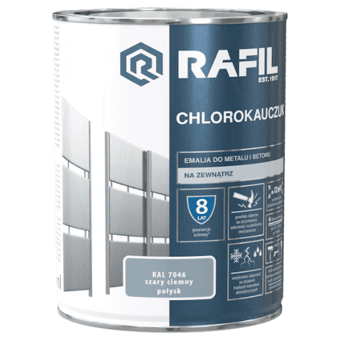 Emalia Chlorokauczukowa szary ciemny 0,9 l RAFIL