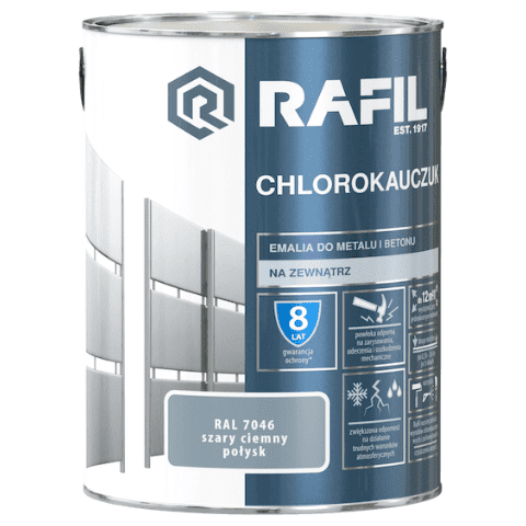 Emalia chlorokauczukowa szary ciemny 5 l Rafil