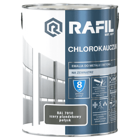 Emalia chlorokauczukowa szary plandekowy 5 l Rafil