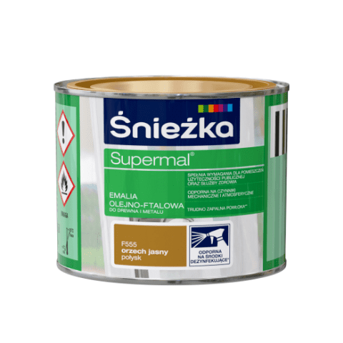 Farba emaliowa olejno-ftalowa Supermal orzech jasny 0,2 l Śnieżka