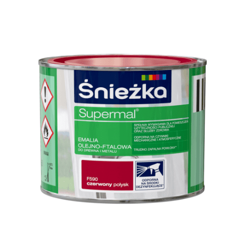 Farba emaliowa olejno-ftalowa Supermal czerwona 0,2 l Śnieżka