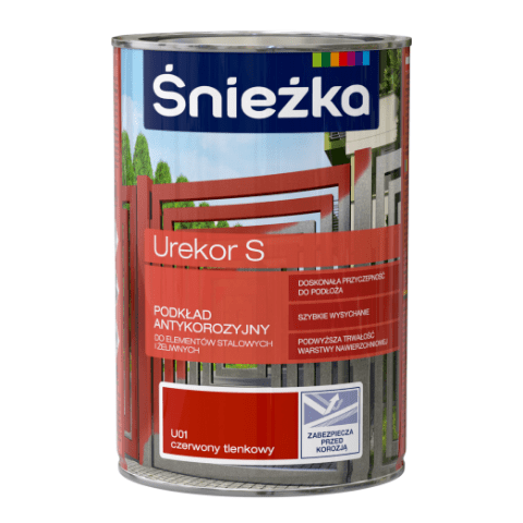 Podkład antykorozyjny Urekor S U01 czerwony tlenkowy 1 l Śnieżka