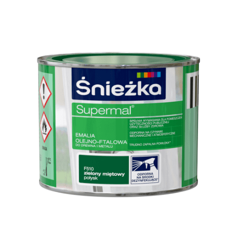 Farba emaliowa olejno-ftalowa Supermal zielona mięta 0,2 l Śnieżka
