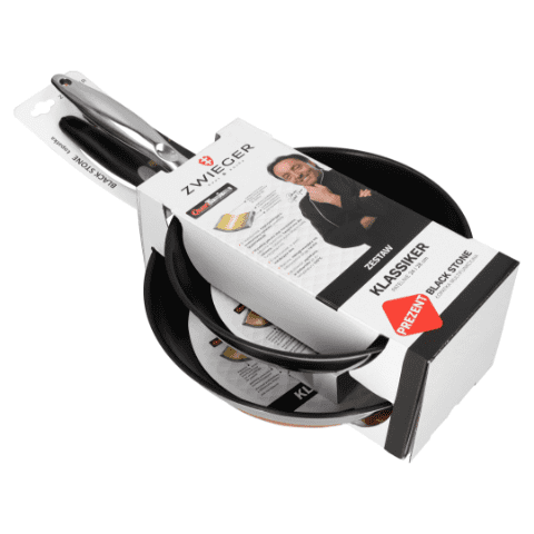 Dwupak patelni Klassiker 24/28 cm z łopatką Black Stone