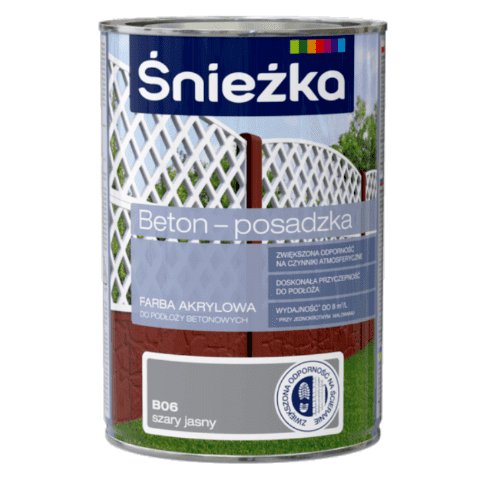 Farba Beton-Posadzka biały 1 l ŚNIEŻKA