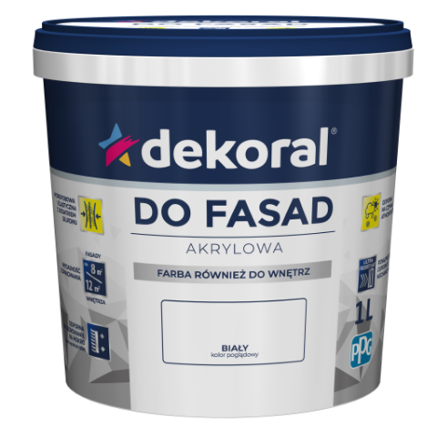 Farba DO FASAD Śnieżnobiały 1 l Dekoral