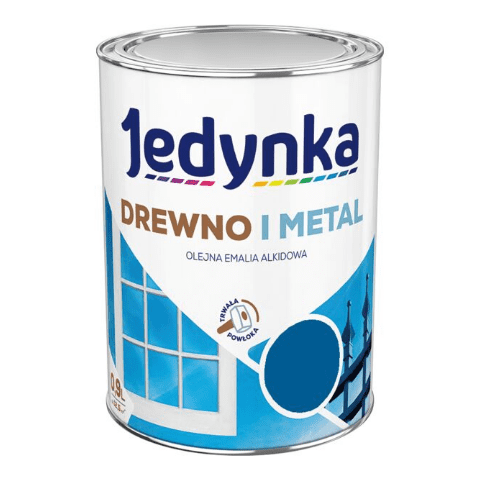 Farba alkidowa Jedynka Do Drewna I Metalu Połysk Niebieski 0,9 l