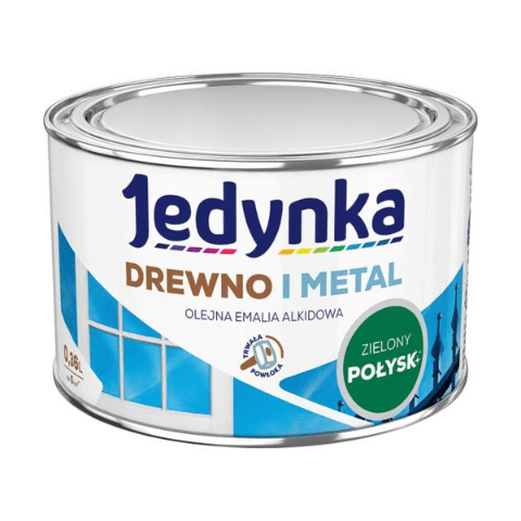 Farba alkidowa Jedynka Do Drewna I Metalu Połysk Zielony Jasny 0,36 l