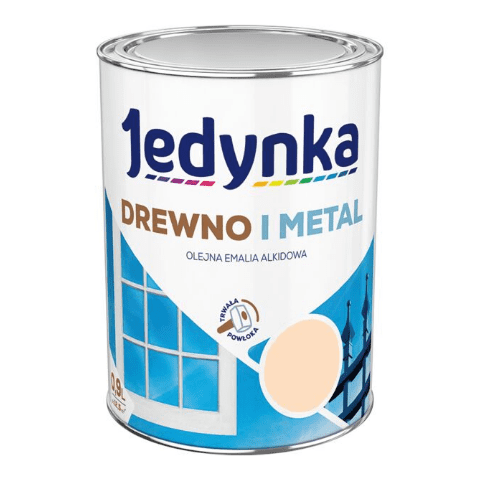 Farba alkidowa Jedynka Do Drewna I Metalu Połysk Kremowy 0,9 l