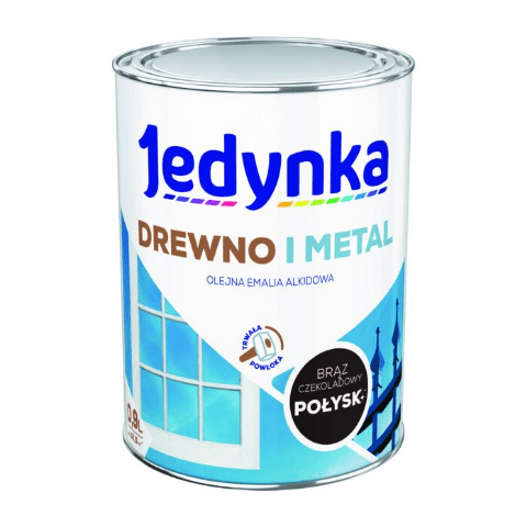 Farba alkidowa do drewna i metalu Jedynka Połysk Brąz Czekoladowy