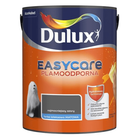 Farba plamoodporna Dulux EasyCare Najmocniejszy Szary 5 l