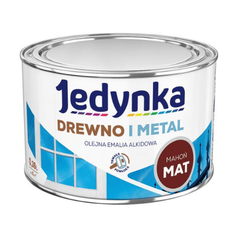 Farba alkidowa Jedynka Do Drewna I Metalu Mat Mahoń 0,36 l