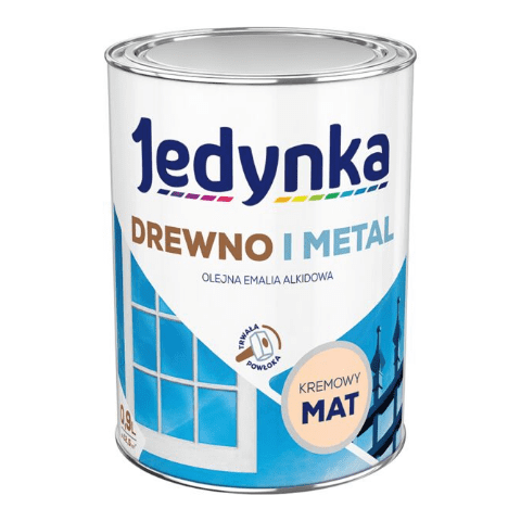 Farba alkidowa Jedynka Do Drewna I Metalu Mat Kremowy 0,9 l