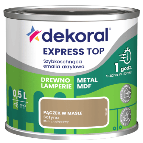 Szybkoschnąca emalia akrylowa EXPRESS TOP Pączek w maśle 0,5 l Dekoral