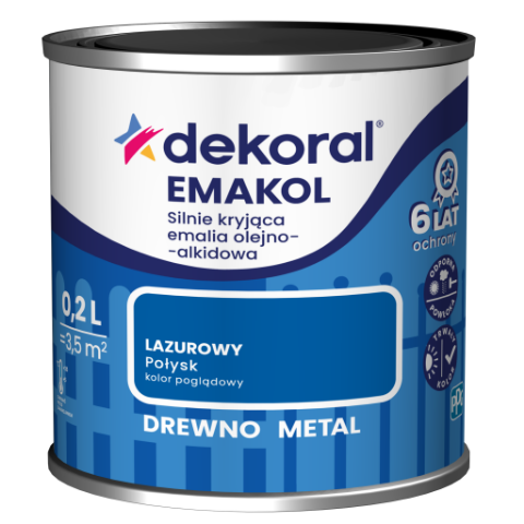 Emalia olejno-alkidowa EMAKOL Lazurowy 0,2 l Dekoral