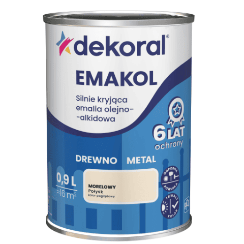 Emalia olejno-alkidowa EMAKOL Morelowy 0,9 l Dekoral