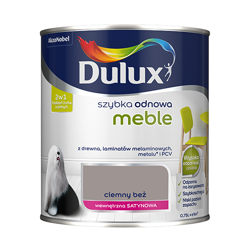 Farba akrylowa Dulux Szybka Odnowa Meble 0,75 l – ciemny beż