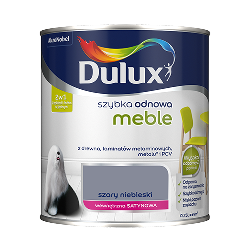 Farba akrylowa Dulux Szybka Odnowa Meble 0,75 l – szary niebieski