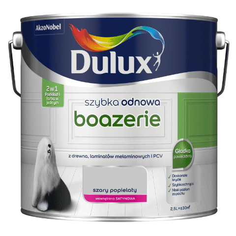 Farba akrylowa Dulux Szybka Odnowa Boazerie 2,5 l – szary popielaty