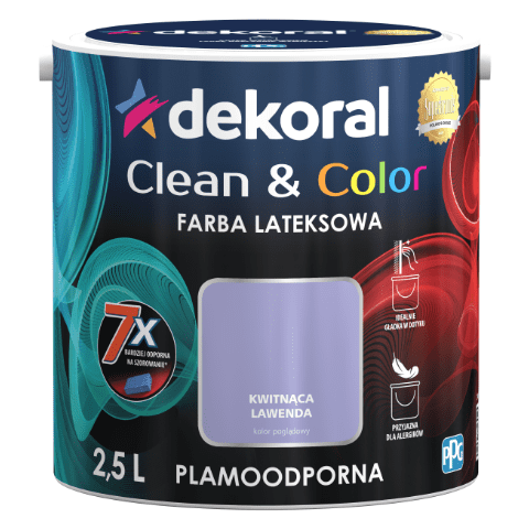 Farba lateksowa Clean&Color Kwitnąca Lawenda 2,5 l Dekoral
