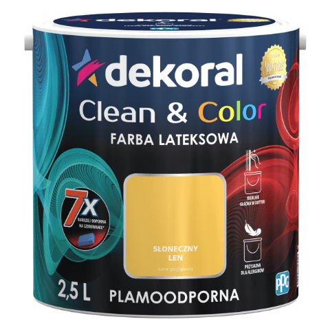 Farba lateksowa Clean&Color Słoneczny Len 2,5 l Dekoral