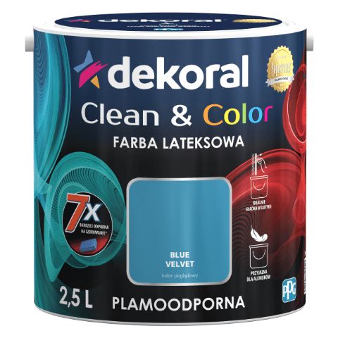 Farba lateksowa Clean&Color Blue Velvet 2,5 l Dekoral