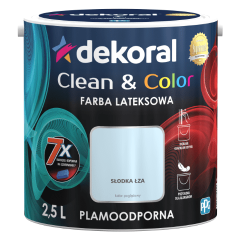 Farba lateksowa Clean&Color słodka łza 2,5 l Dekoral