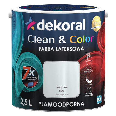 Farba lateksowa Clean&Color słodka sól 2,5 l Dekoral