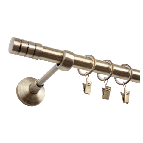 Karnisz pojedynczy Vito I 160 cm antyczny mosiądz