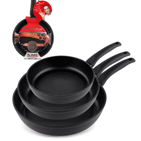 Zestaw patelni Silver Perfetto by Mateusz Gessler 20, 24, 28 cm Florina