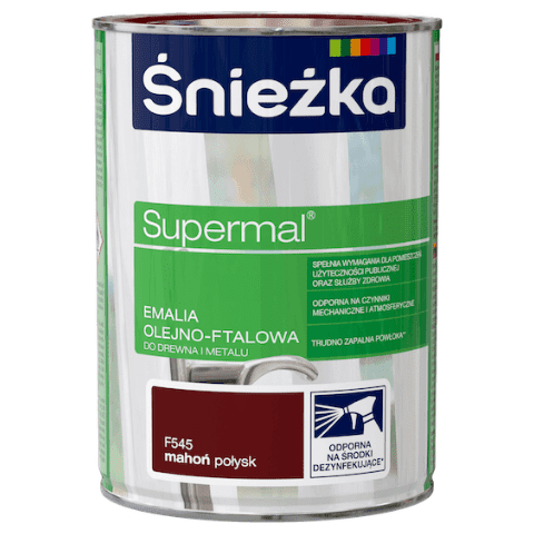 Emalia olejno-ftalowa do drewna i metalu Supermal Mahoń 0,8 l Śnieżka
