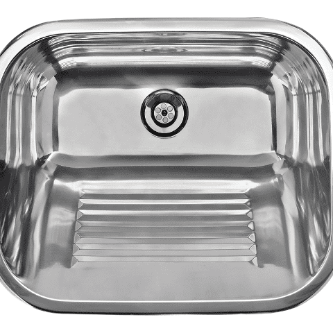 Zlewozmywak stalowy gospodarczy CHIOS 55 x 45 cm z syfonem