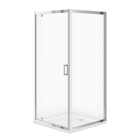 Set kabina ZIP kwadrat 80 x 80 x 190 szkło transparentne z brodzikiem Tako