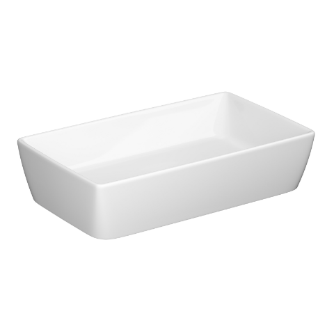 Umywalka nablatowa City 60 prostokątna z ceramicznym korkiem box