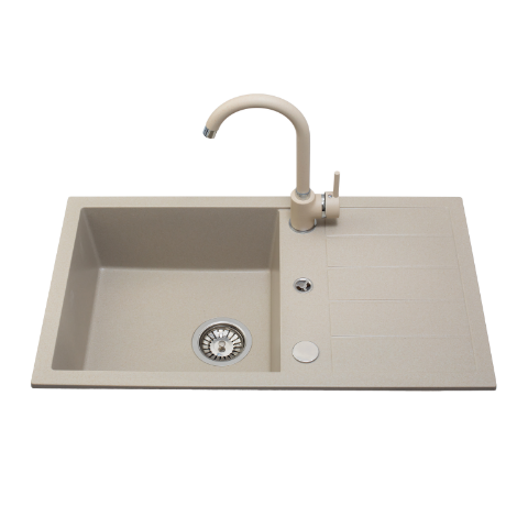 Zlewozmywak granitowy Fox New piasek 76 x 44 cm