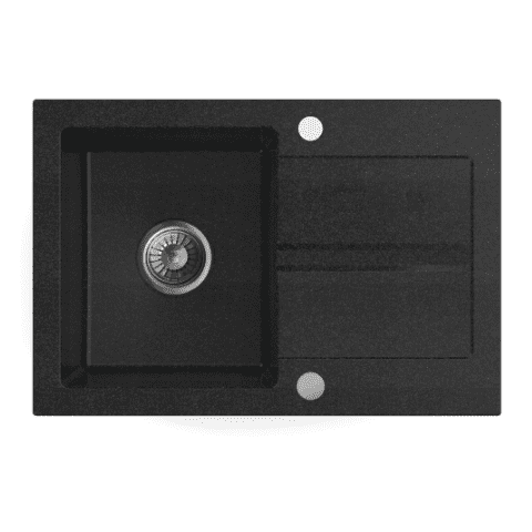 Zlewozmywak SOLO 1-komorowy długi ociekacz 65 x 44 cm antracyt