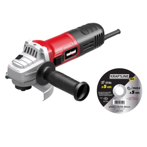 Szlifierka kątowa 125 mm 900 W NUTOOL RED oraz 10 tarcz GRATIS