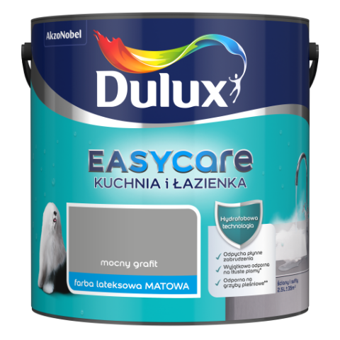 Farba Dulux EasyCare Kuchnia i Łazienka Mocny Grafit 2,5&nbsp;l