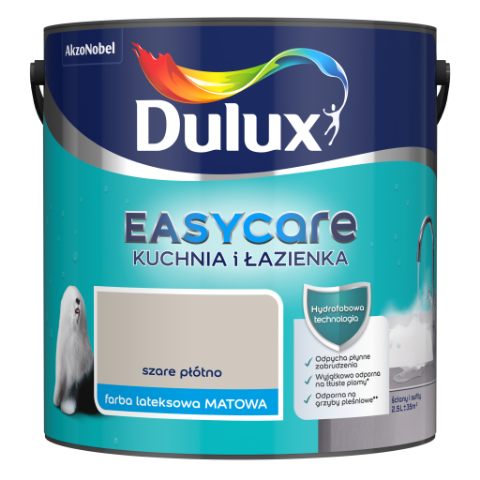Farba Dulux EasyCare Kuchnia i Łazienka Szare Płótno 2,5&nbsp;l
